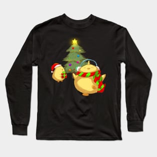 Two Little Chicks With A Christmas Tree Long Sleeve T-Shirt